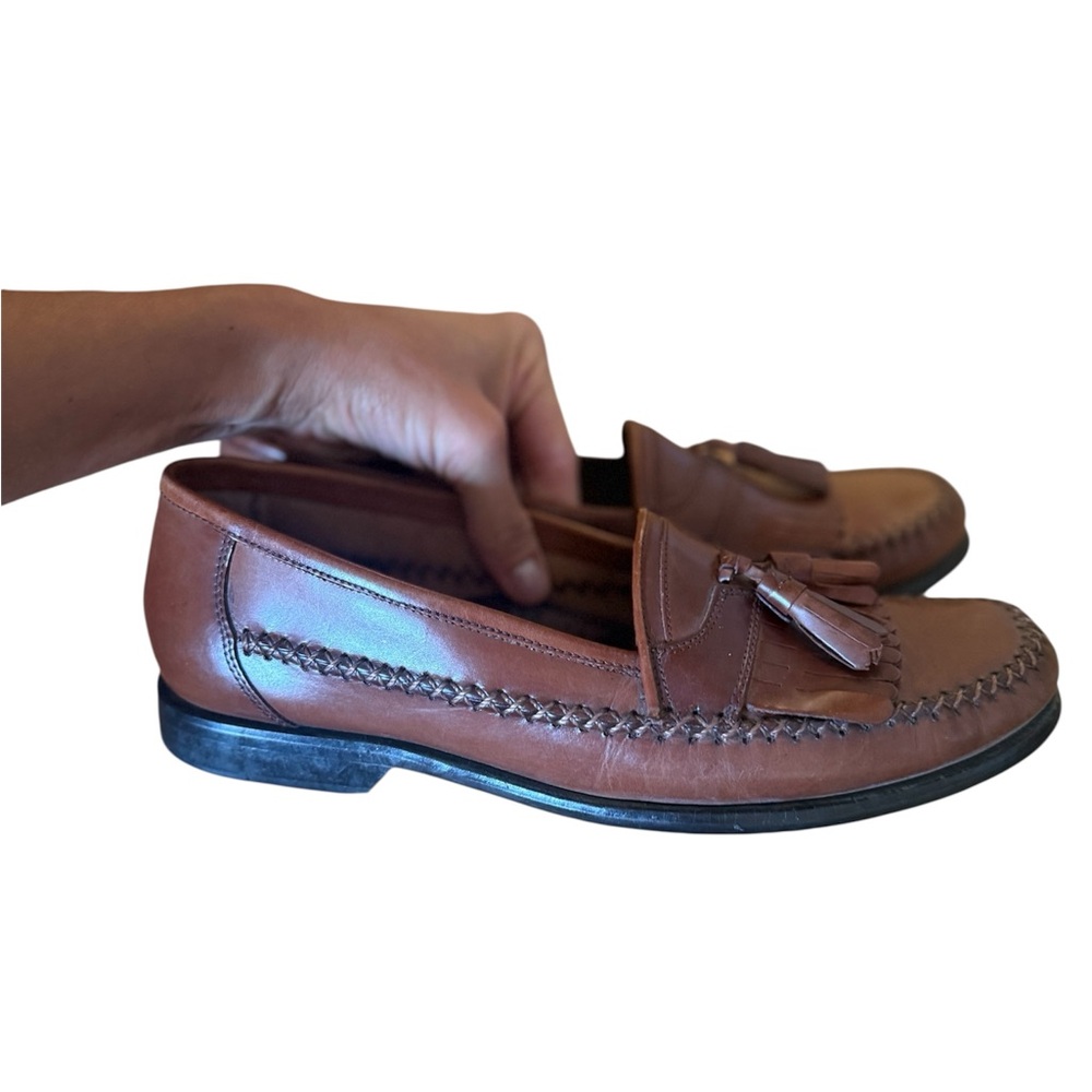 G.H. Bass & Co. Men's Tan Leather Tassel Kiltie Loafers- Sz 10 Men’s Dress Shoes